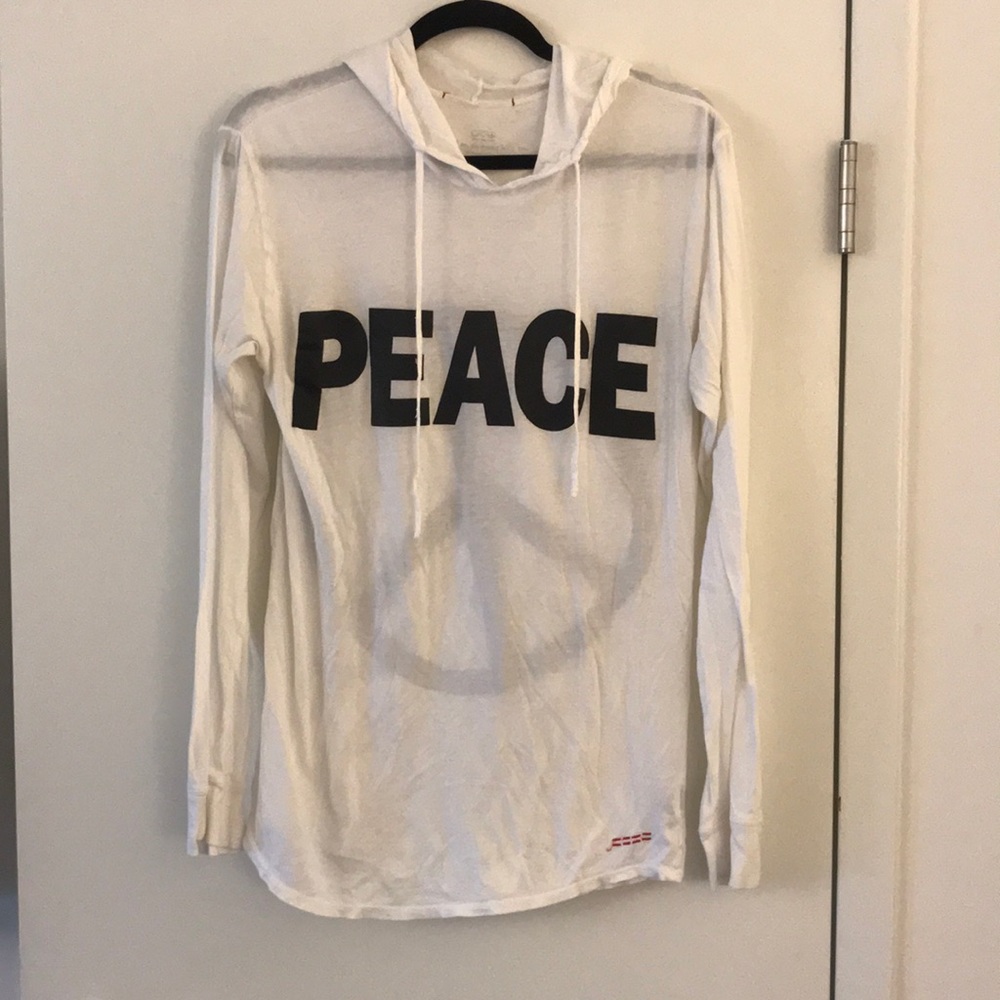 Peace love world hooded T-shirt